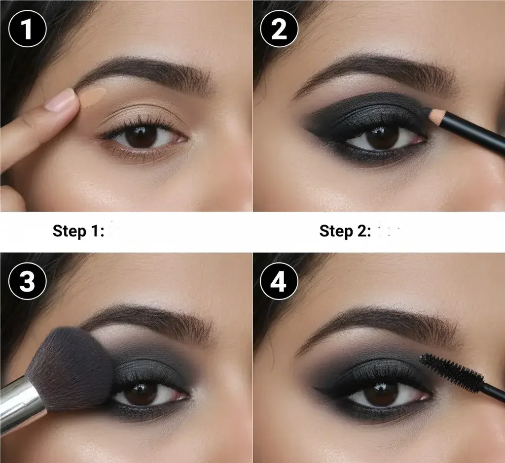 सिर्फ 3 प्रोडक्ट्स से परफेक्ट स्मोकी आई लुक कैसे करें 2 smokey eye step by step for beginners